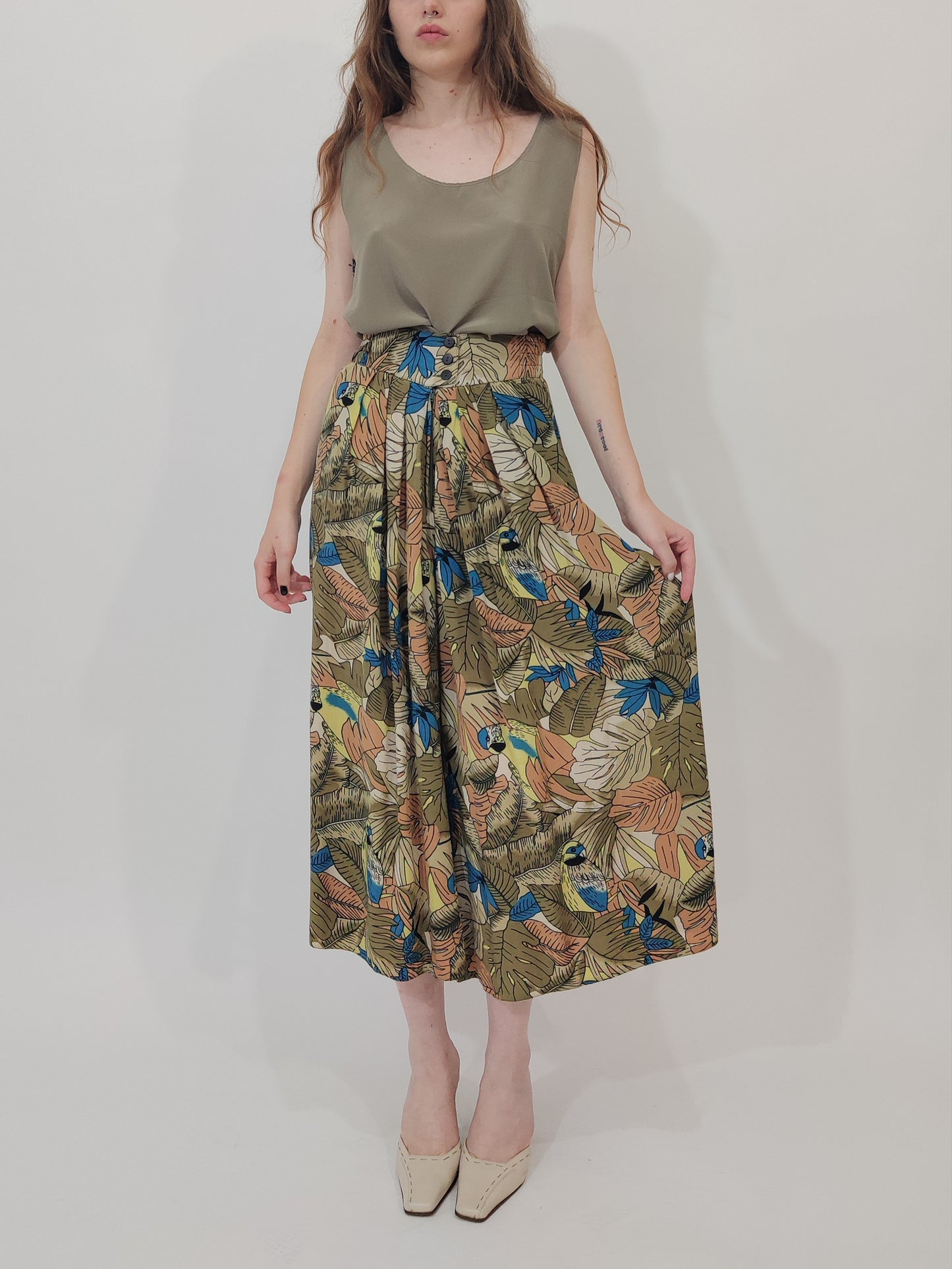 ‘80s Wide Leg Print Trousers - GC