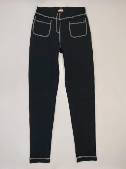 John Galliano Contrast Stitching Black Pants