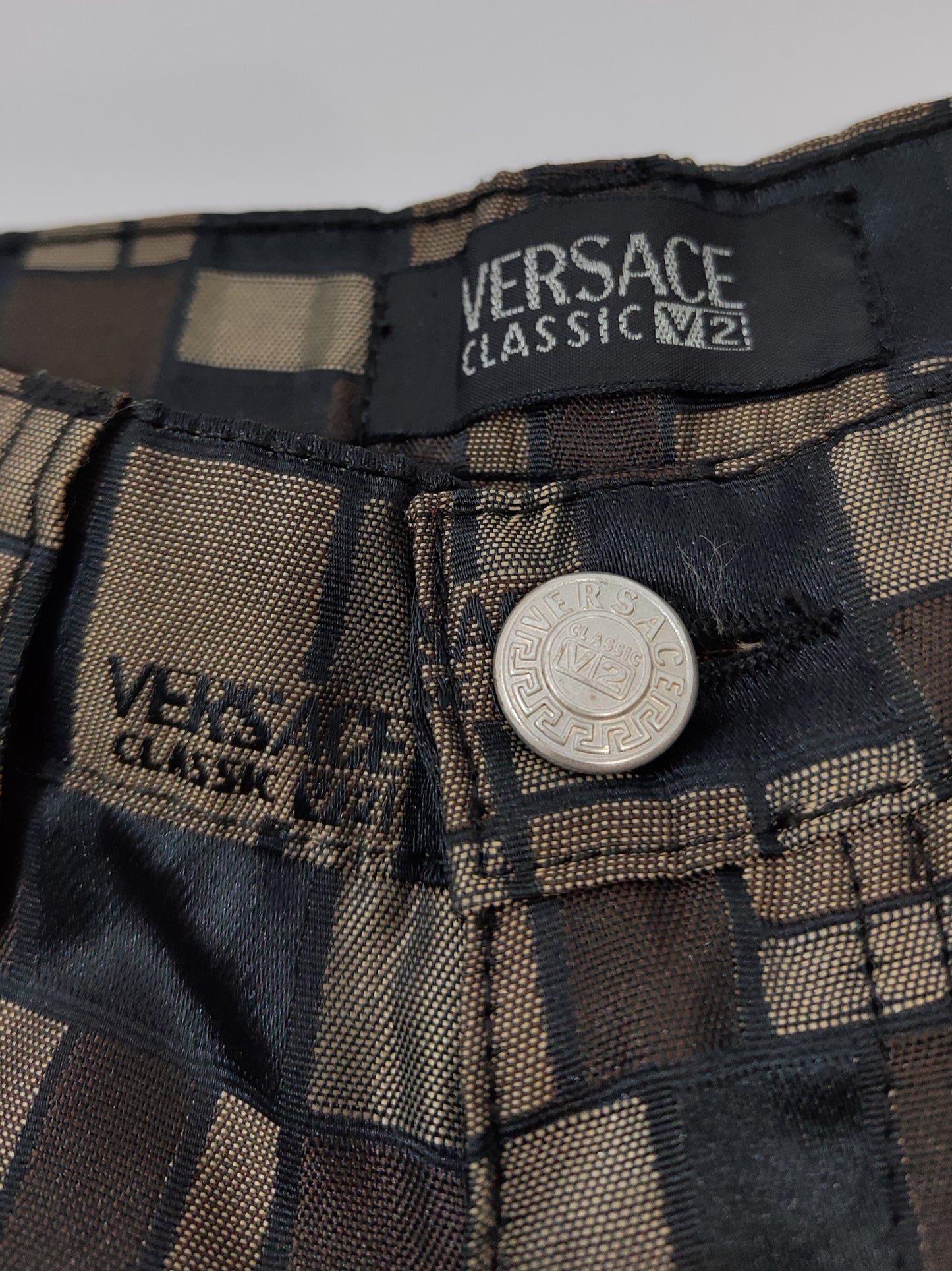 Gianni Versace V2 Vintage Nylon Trousers - Brown