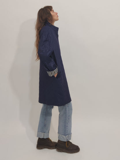 Vintage Navy Matelassé Trench