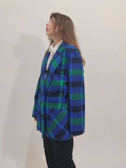 Vintage Checkered Oversized Blazer
