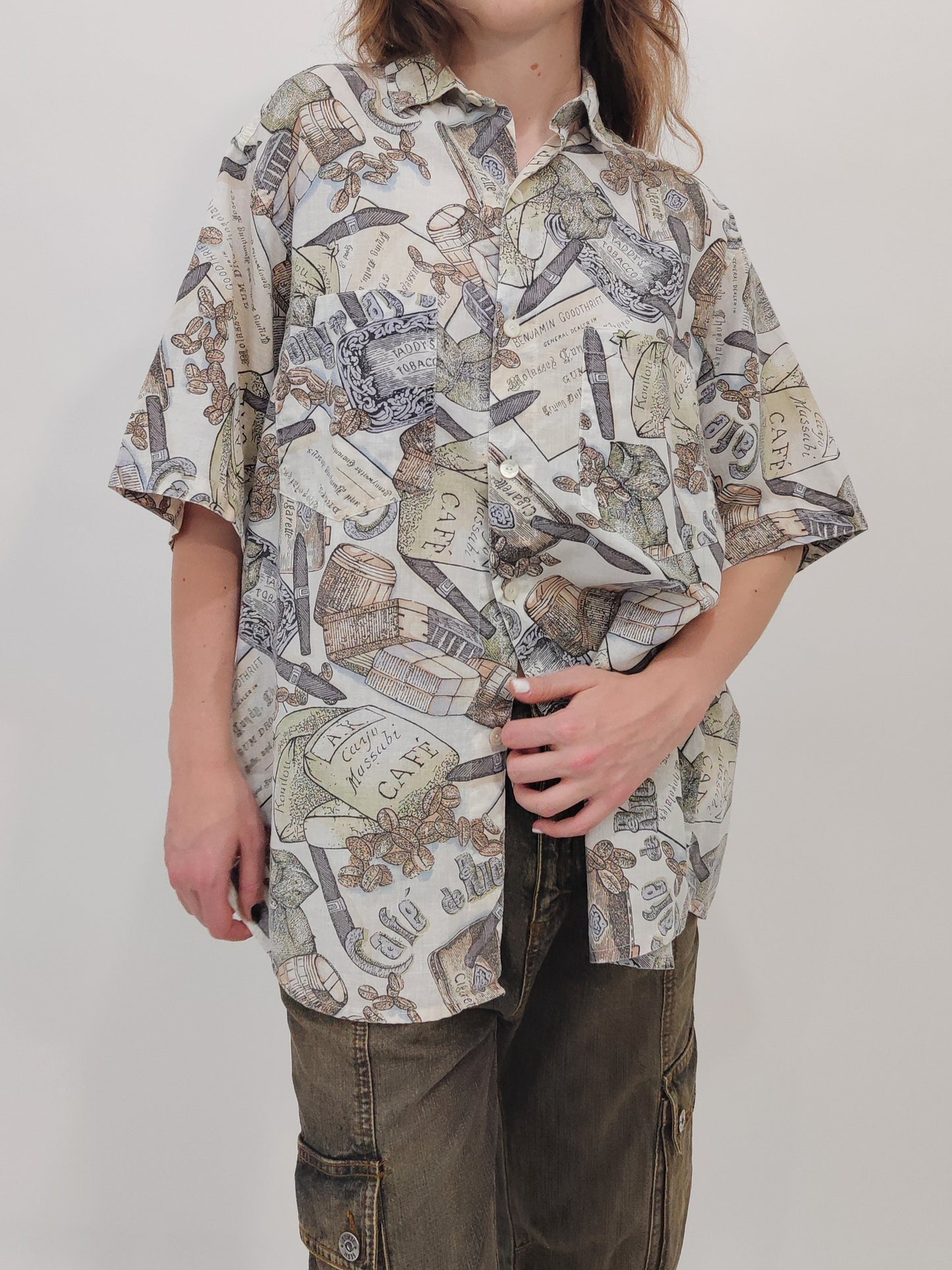 '80s Vintage Oversized Cotton Shirt