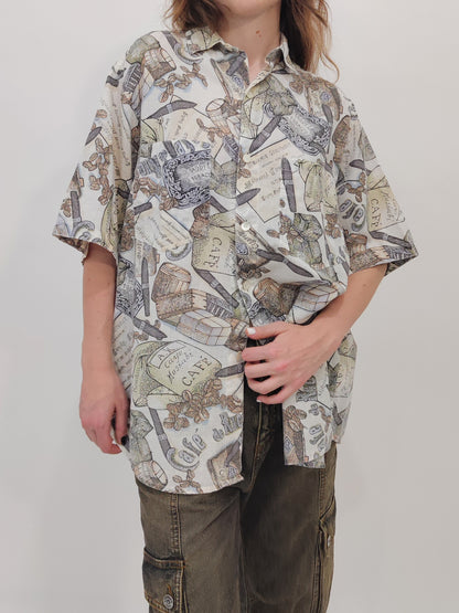 '80s Vintage Oversized Cotton Shirt