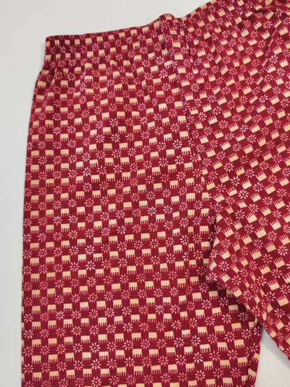 Vintage Biker Shorts - Burgundy Cream