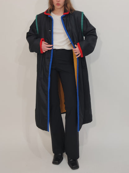 '80s Vintage Color Block Trench Coat