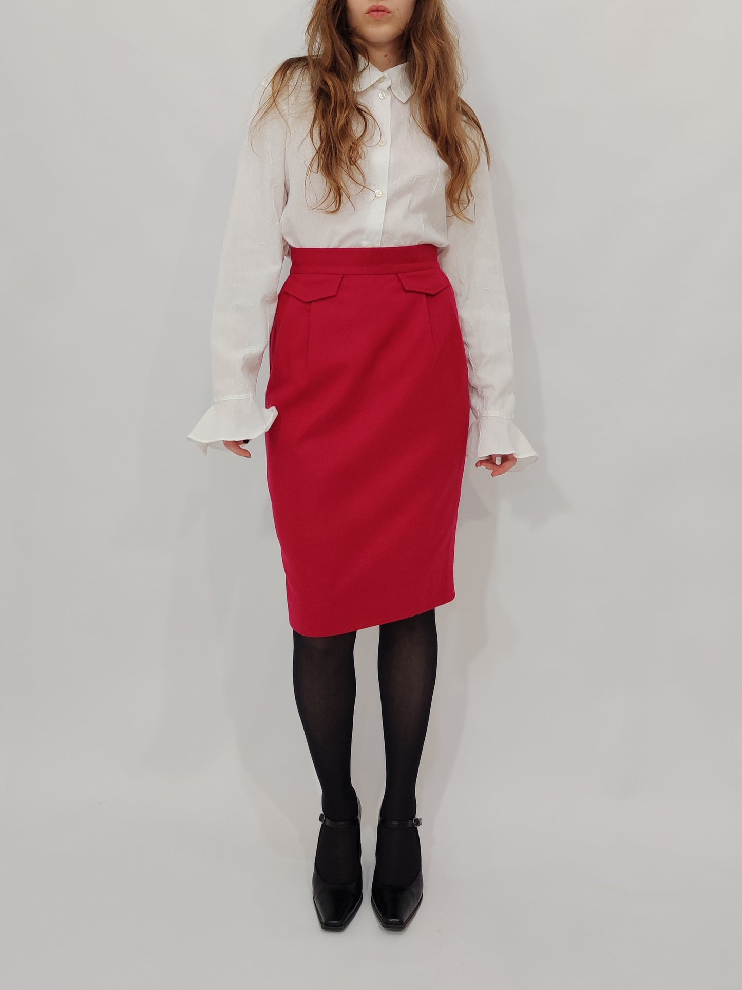 '80s Red Pencil Skirt