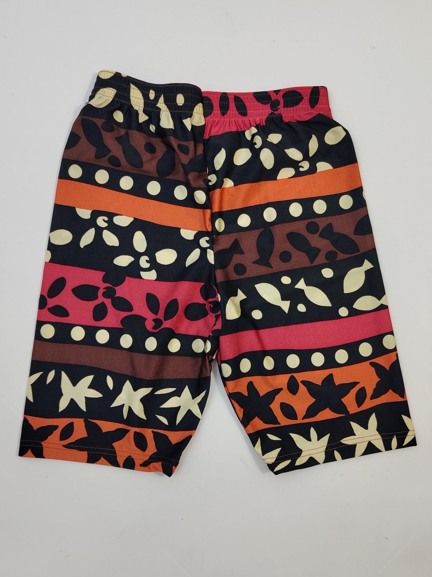 Vintage Biker Shorts - Stripes & Fish