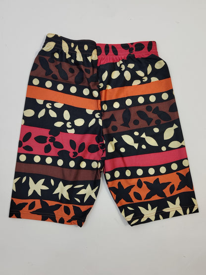 Vintage Biker Shorts - Stripes & Fish