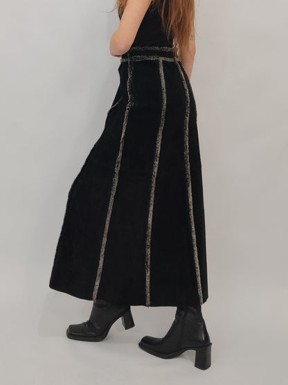Vintage Leather Long Skirt