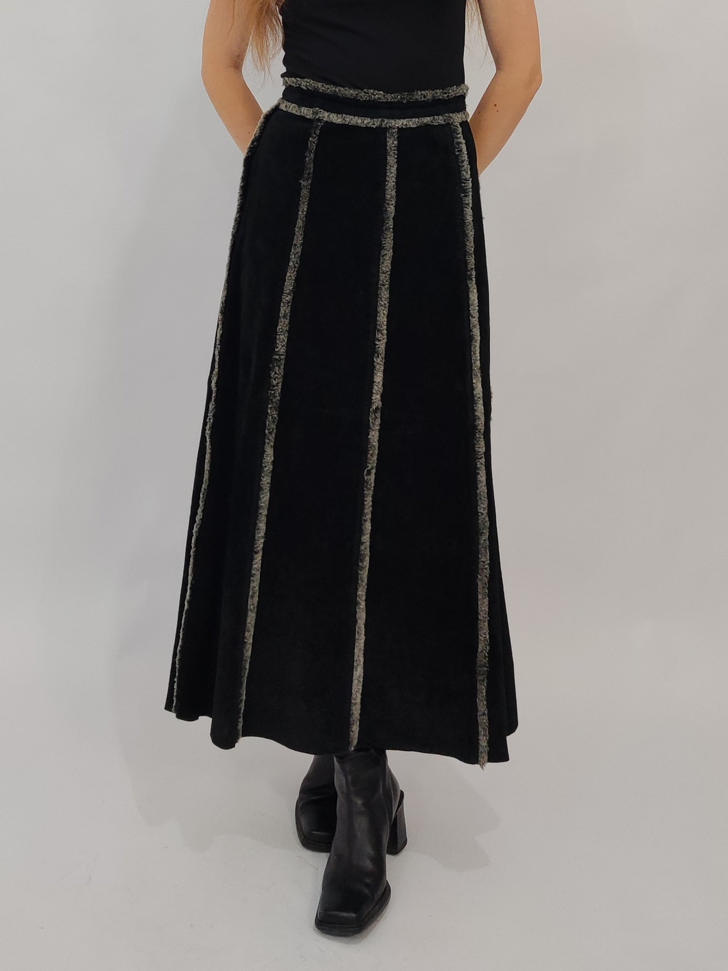 Vintage Leather Long Skirt