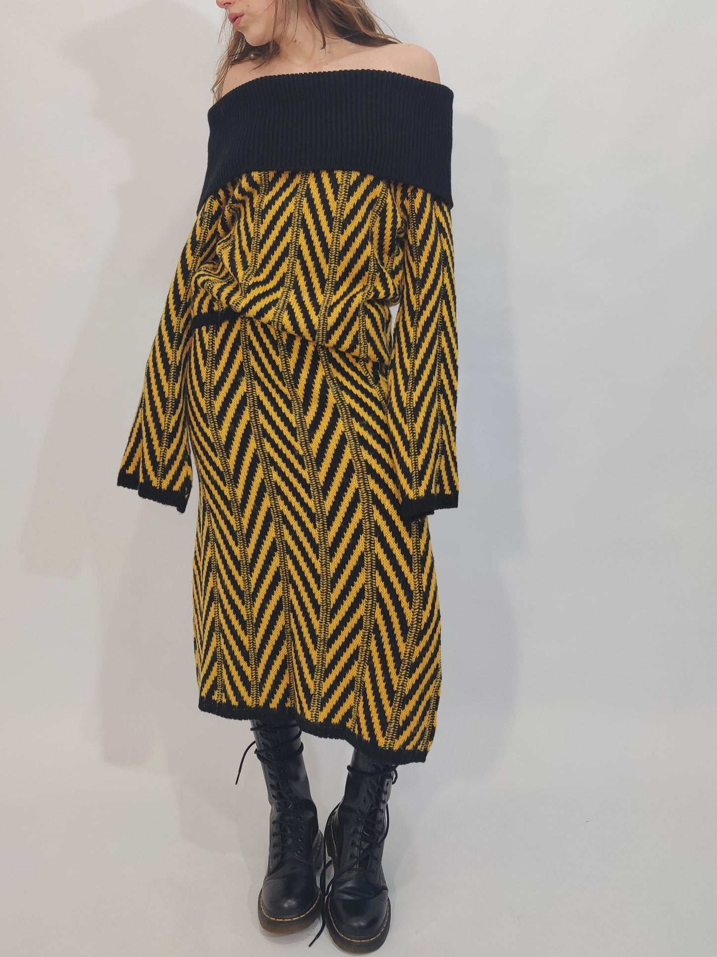 Late '90s Vintage Black&Yellow Co-Ord