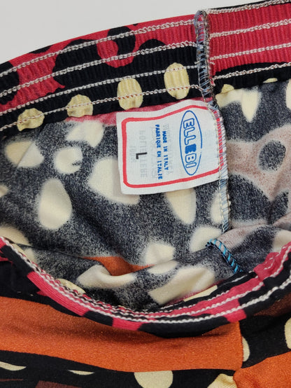 Vintage Biker Shorts - Stripes & Fish