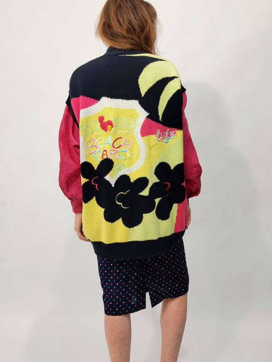 '80s Space Jeans Embroidered Vest