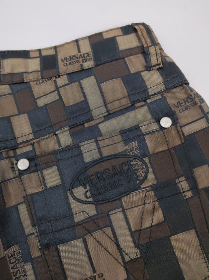 Gianni Versace V2 Vintage Nylon Trousers - Brown