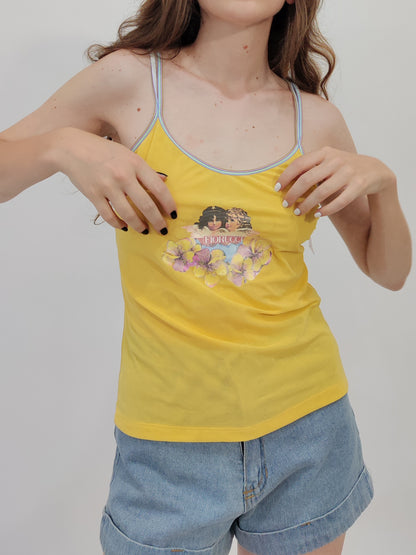 Fiorucci Y2K Deadstock Mesh Top - Yellow