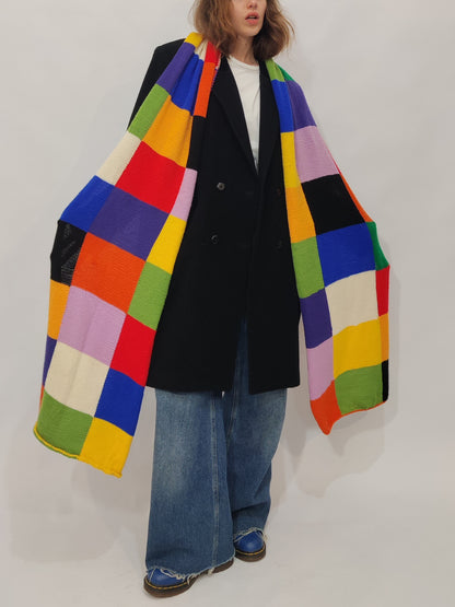 Late '70s Color Block Long Scarf