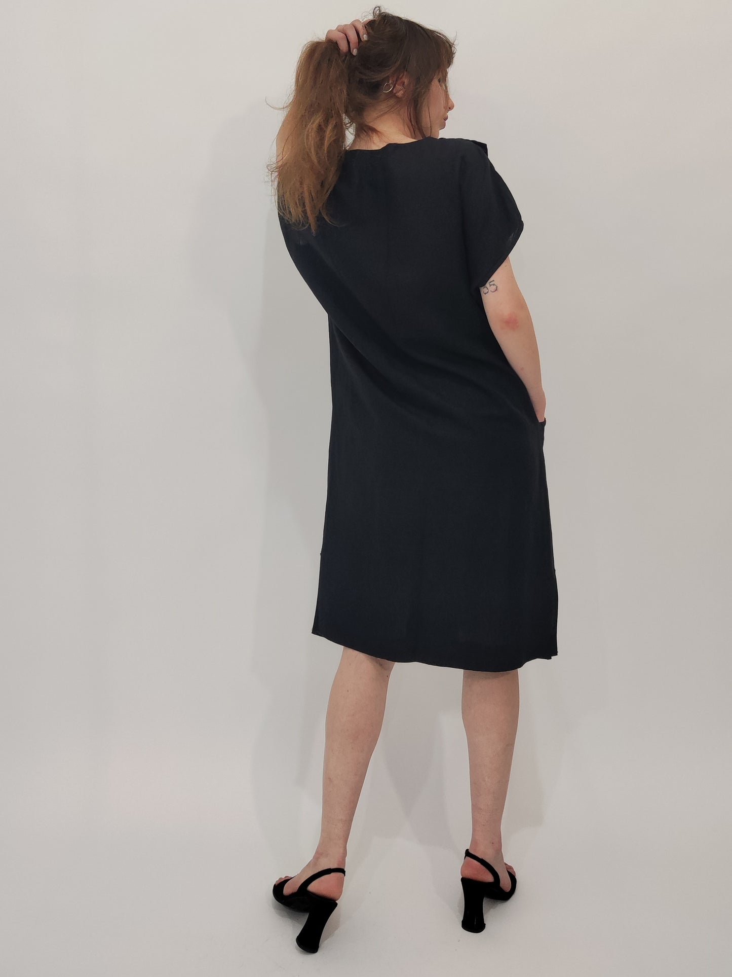 Geometric Panel Oversized Dress, Linen and Cotton