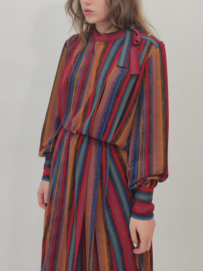 Early '80s Multicolor Dress - L