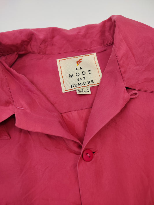 Vintage Coral Silk Shirt