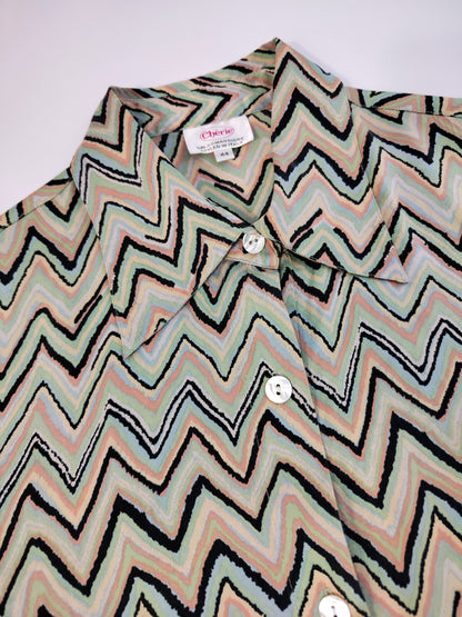 100% Pure Silk Vintage Shirt - Pastel Tones