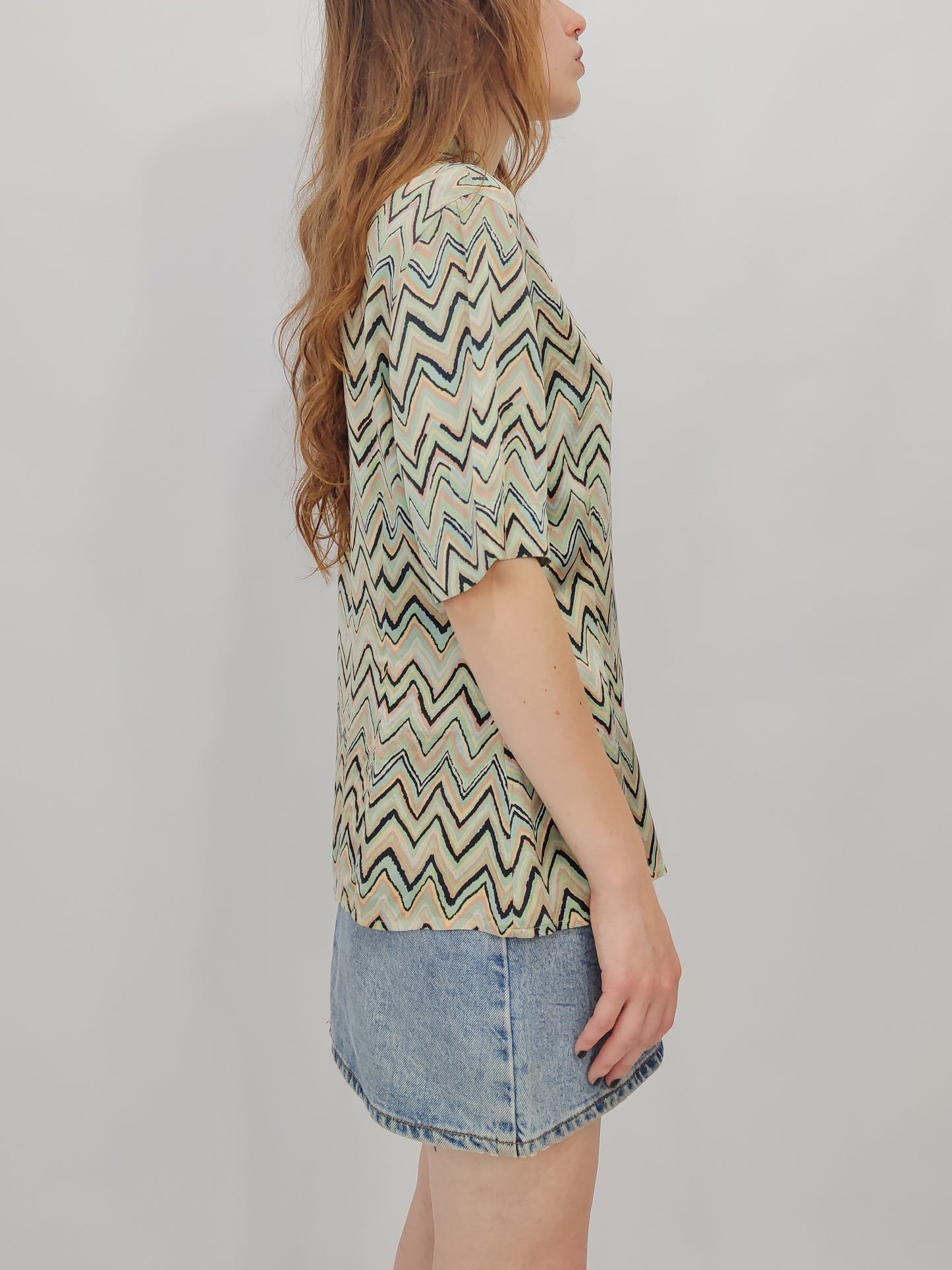 100% Pure Silk Vintage Shirt - Pastel Tones