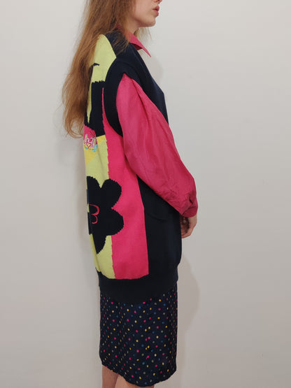 '80s Space Jeans Embroidered Vest