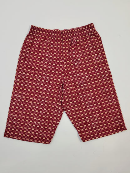 Vintage Biker Shorts - Burgundy Cream