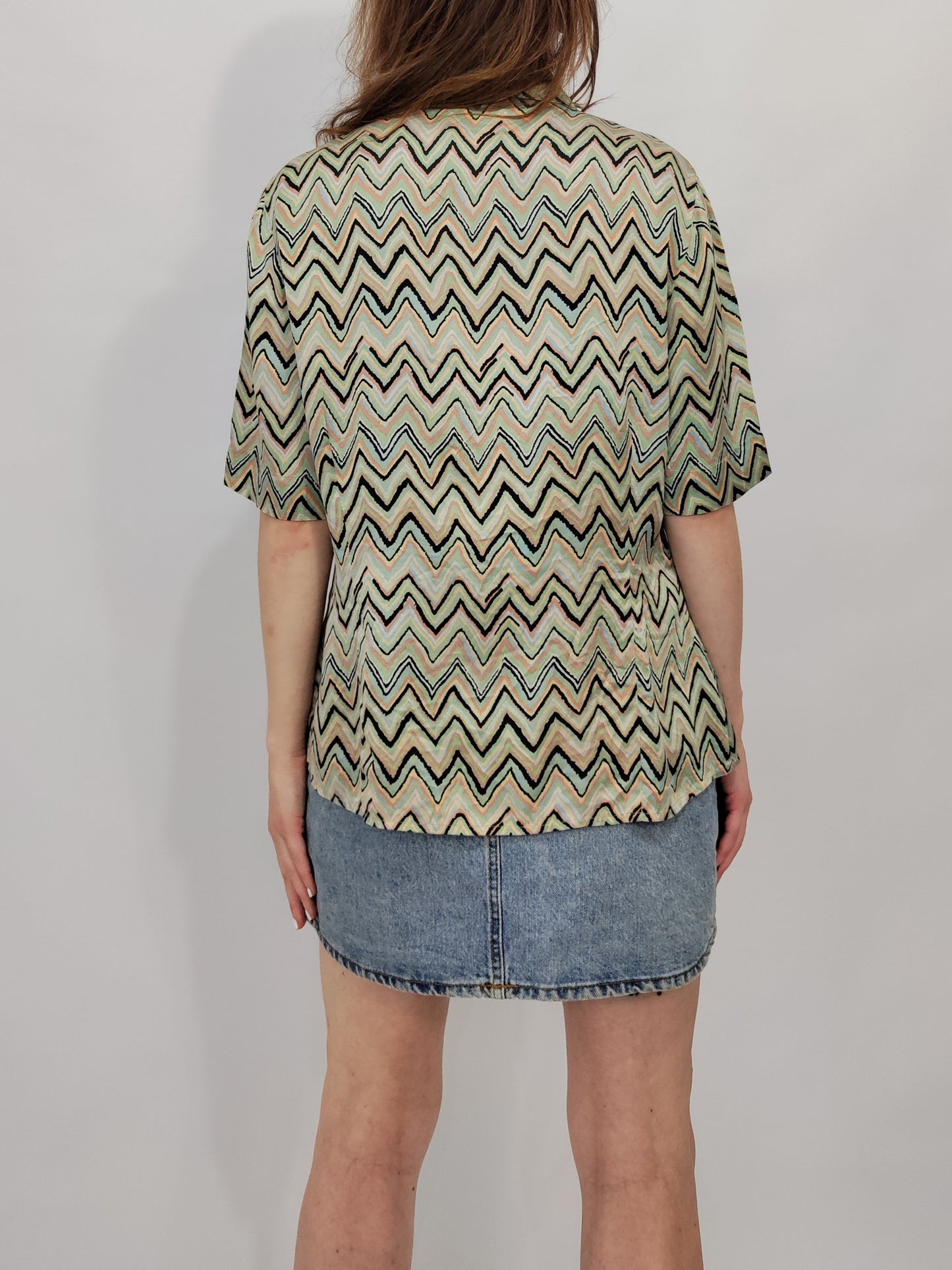 100% Pure Silk Vintage Shirt - Pastel Tones