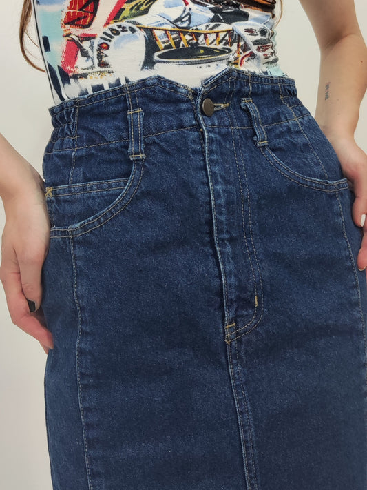 Late '80s Denim Pencil Skirt