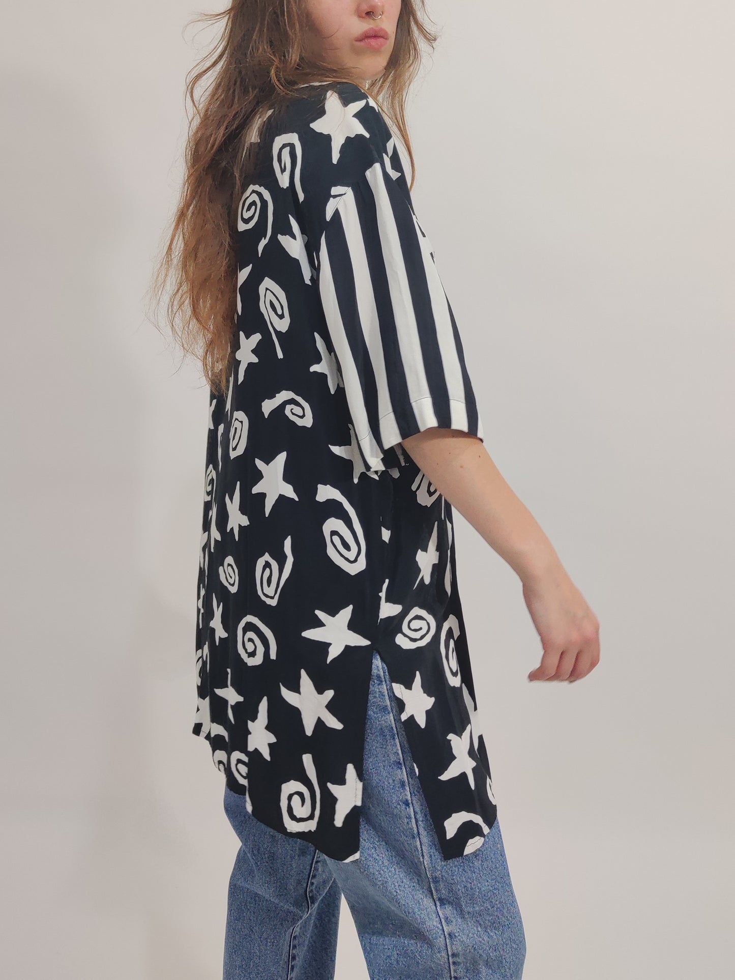 Vintage Graphic Maxi Shirt