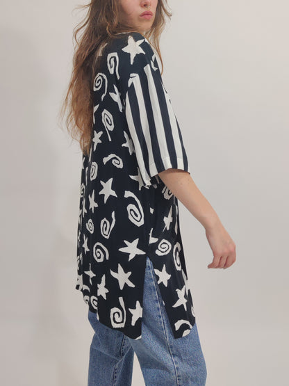 Vintage Graphic Maxi Shirt