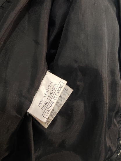 Early '90s Contrast Stitching Leather Jacket - GC