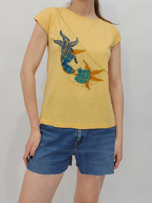 '80s Starfish Print Top