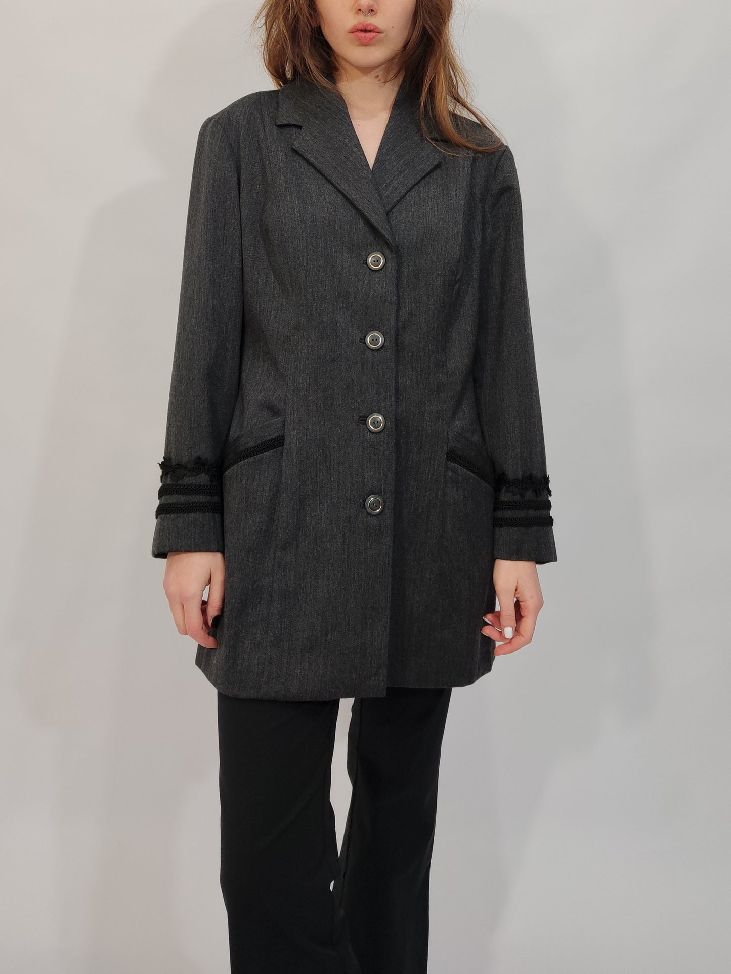 '80s Tailored Trimmed Blazer
