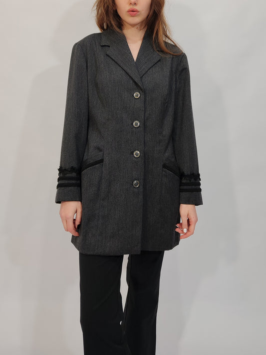 '80s Tailored Trimmed Blazer