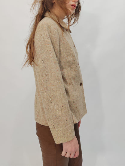 Vintage Flecked Tweed Tailored Blazer