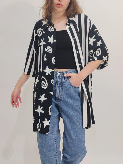Vintage Graphic Maxi Shirt