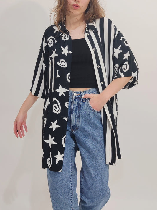 Vintage Graphic Maxi Shirt