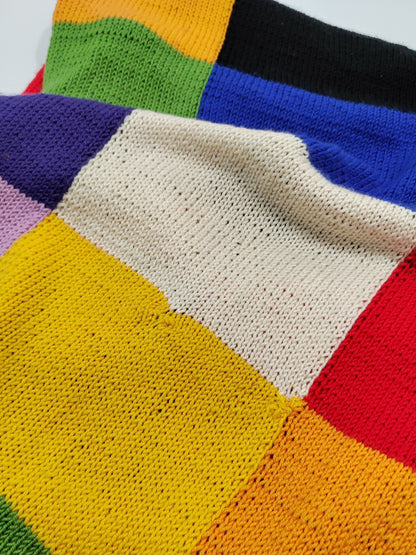 Late '70s Color Block Long Scarf