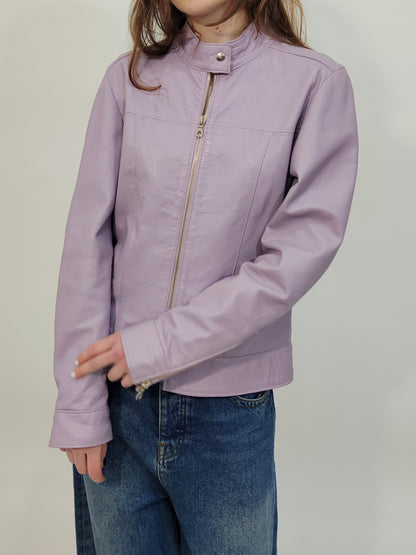 '90s Real Leather Lilac Jacket