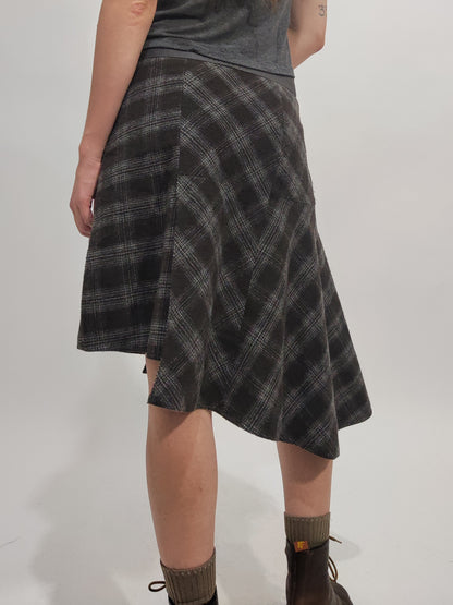 Y2K Vintage Asymmetrical Tartan Skirt
