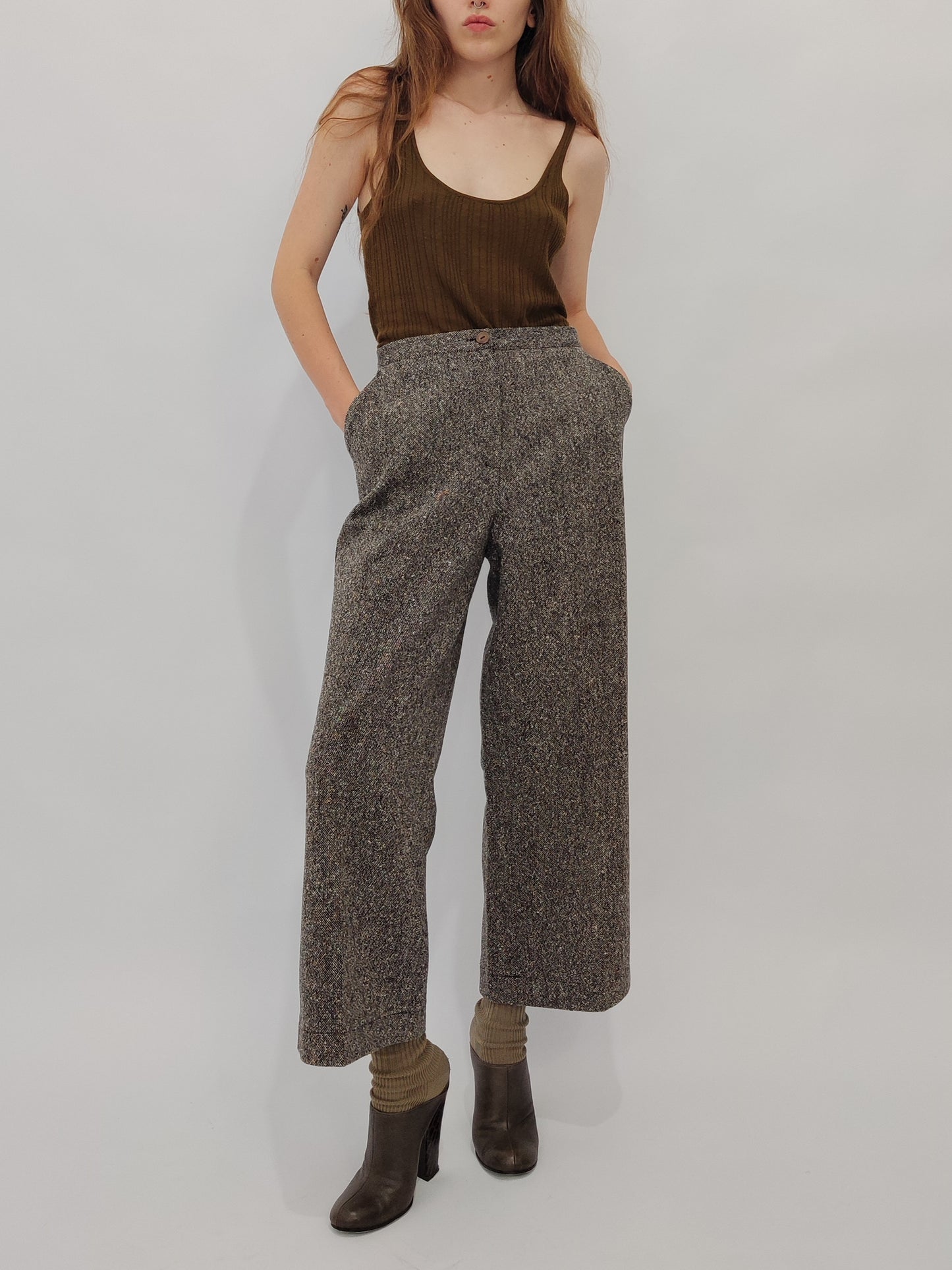 Les Copains Wide Leg Cropped Pants - Deadstock