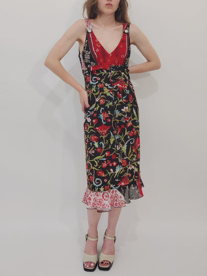 '90s Barclay Floral Dress - M