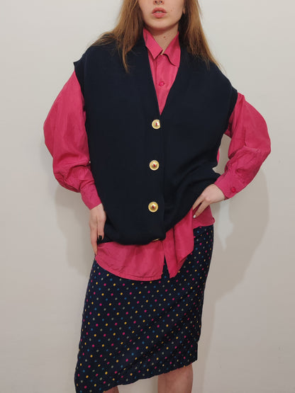 '80s Space Jeans Embroidered Vest