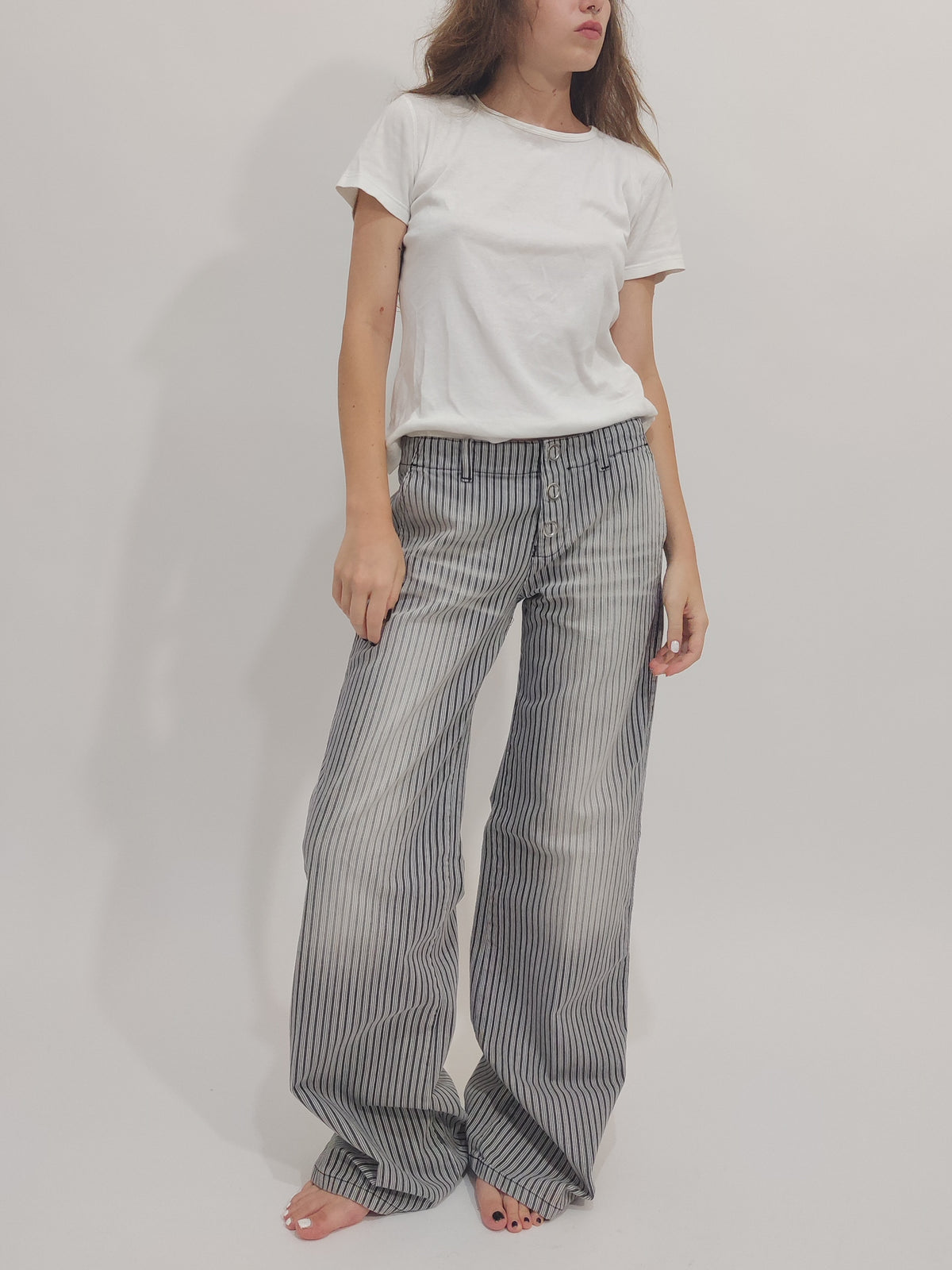 Phard Deadstock Striped Wide Leg Jeans - 42IT