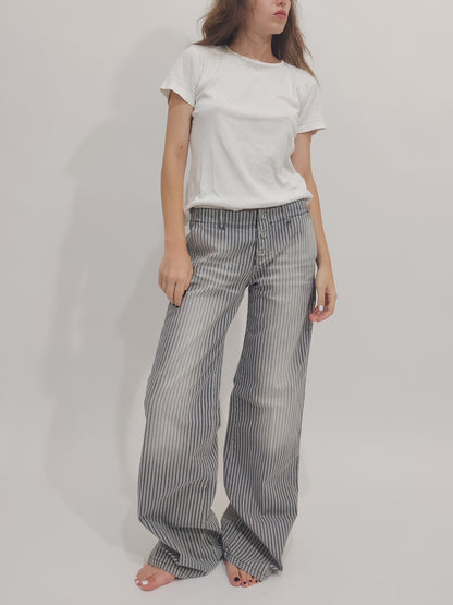 Phard Deadstock Striped Wide Leg Jeans - 42IT