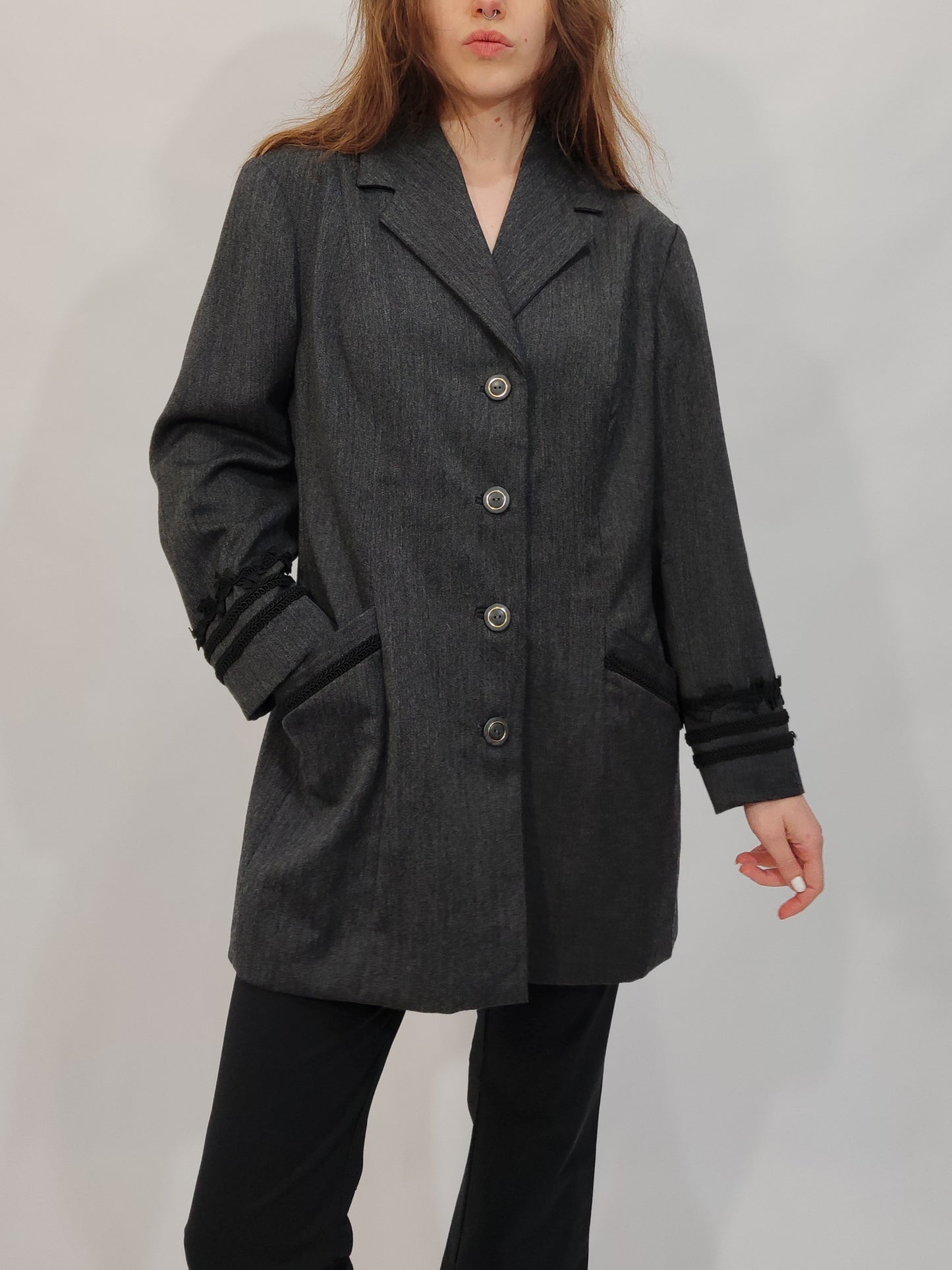 '80s Tailored Trimmed Blazer