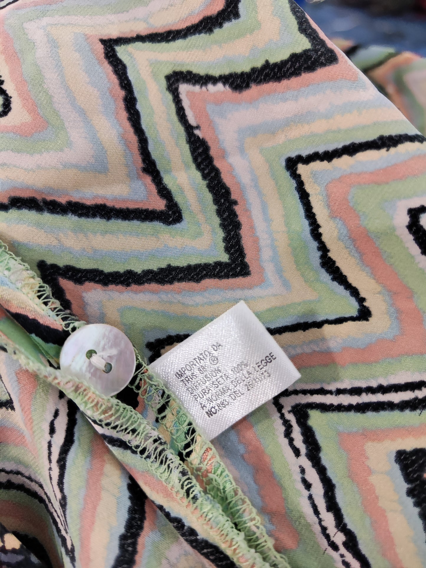 100% Pure Silk Vintage Shirt - Pastel Tones