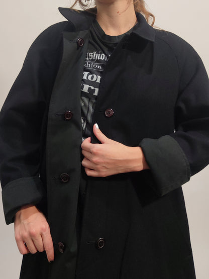 '80s Reversible Black Trenchcoat -