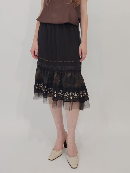 '90s Brown Mesh Skirt M/L